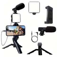 Smartphone Stabilizer with LED Fill Light, Portable Tripod Stand for