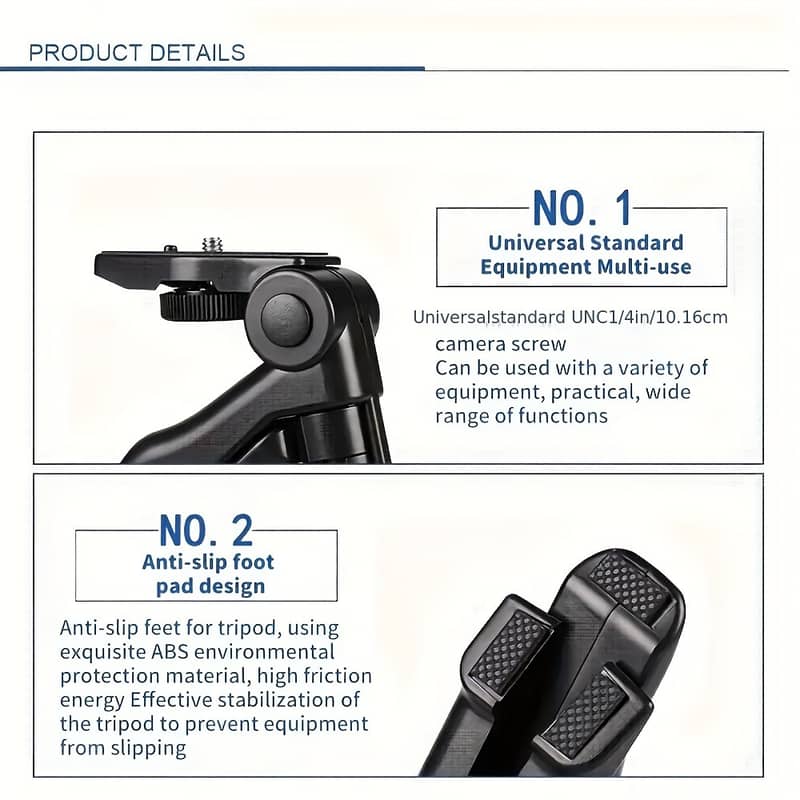 Smartphone Stabilizer with LED Fill Light, Portable Tripod Stand for 2