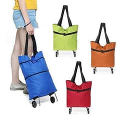 Portable Trolley Bag With Wheels Travel Luggage Grocery Shopping