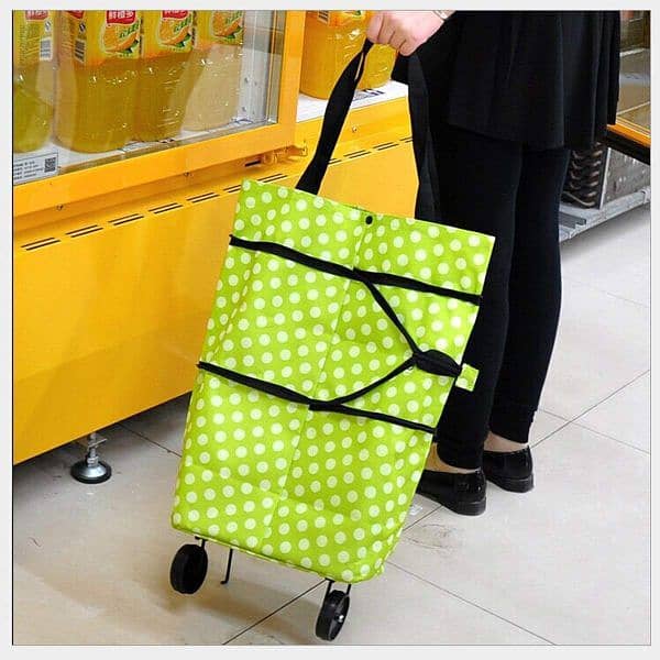 Portable Trolley Bag With Wheels Travel Luggage Grocery Shopping 2