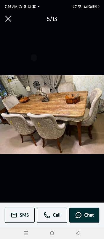 Six Seater Dining Table / 6,8,10. . Chair / Wooden / Luxury / Glass Top 1