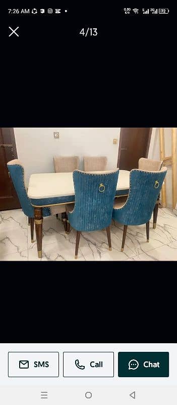 Six Seater Dining Table / 6,8,10. . Chair / Wooden / Luxury / Glass Top 2