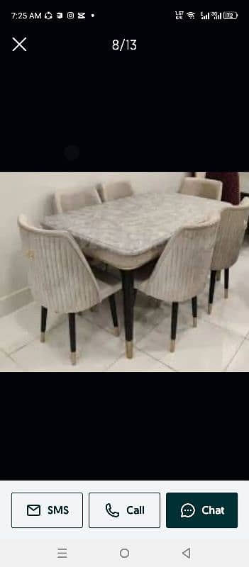 Six Seater Dining Table / 6,8,10. . Chair / Wooden / Luxury / Glass Top 4