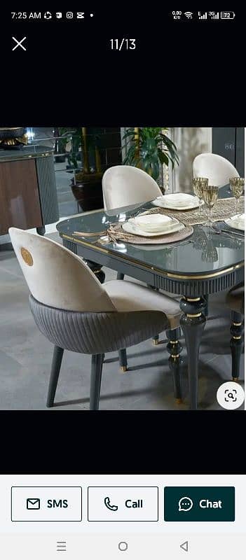 Six Seater Dining Table / 6,8,10. . Chair / Wooden / Luxury / Glass Top 5