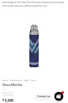 Pod Oxva xlim go in blue with box with first refill free