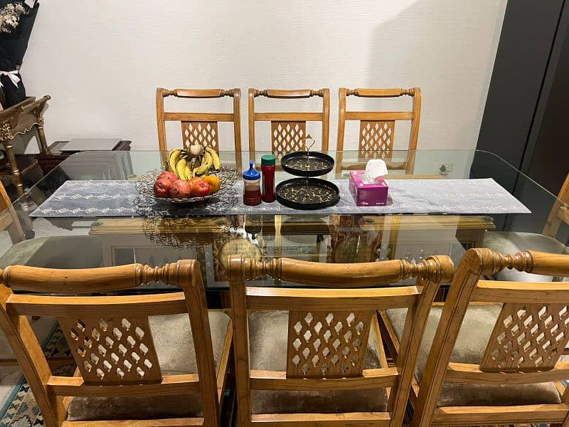 8 chairs dinning table wooden 1