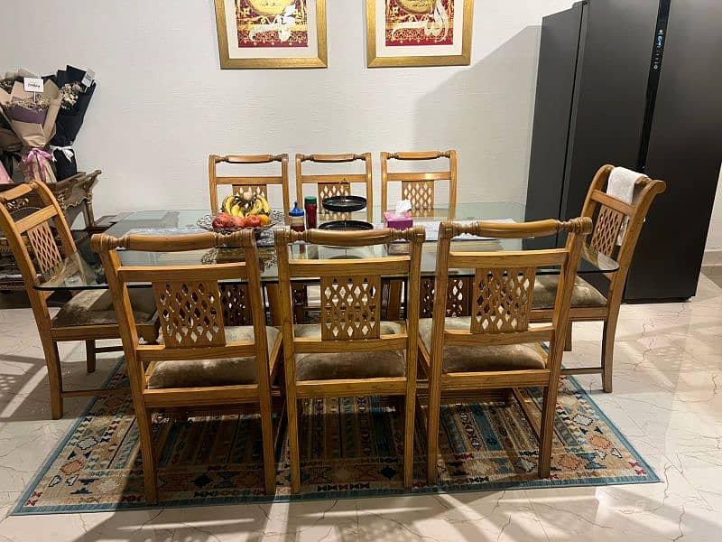 8 chairs dinning table wooden 3