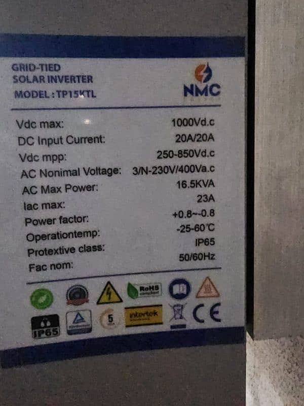 For Sale Used NMC On-Grid Inverter 15Kw 1