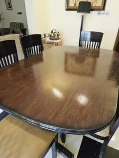 6 seater Solid Dining Table with Chairs