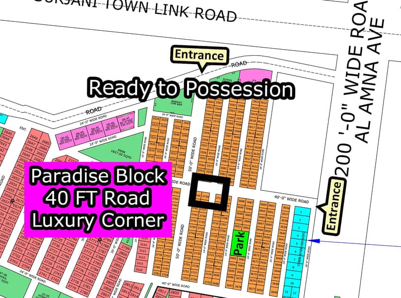 L - 3739 (40 FT Road + Corner) North Town Residency Phase - 01 0