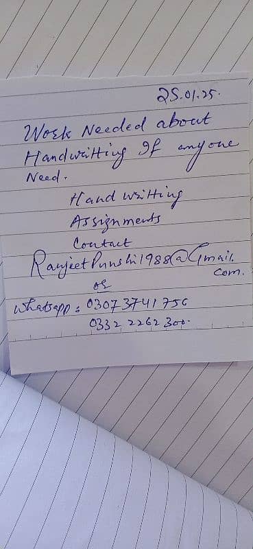 Handwritting service available 0