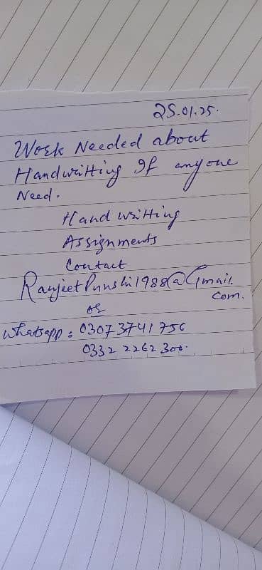 Handwritting service available 1