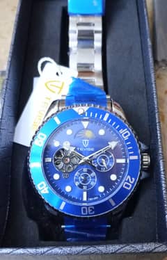 Tevise 100% Original Moon Phase Tourbillion Stainless Steel Watch