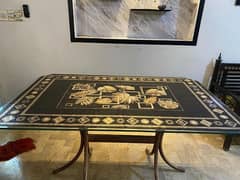 6 chairs dining table available in good condition