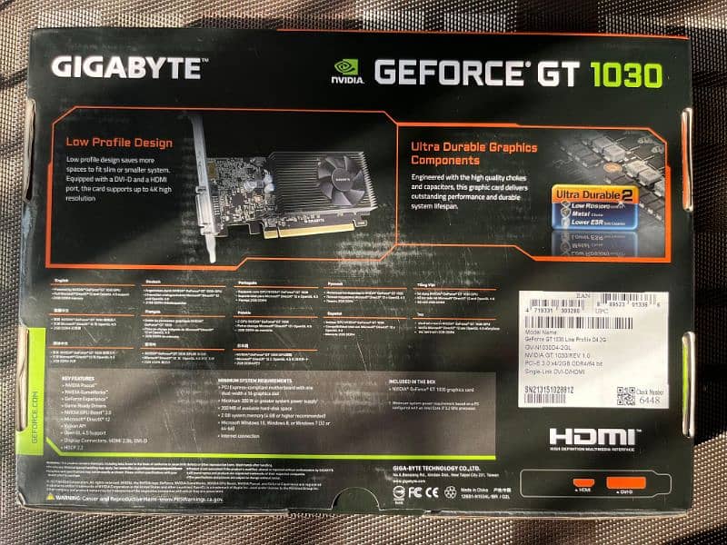 GEFORCE GT 1030 2GB GRAPHICS CARD WITH BOX - GPU 1