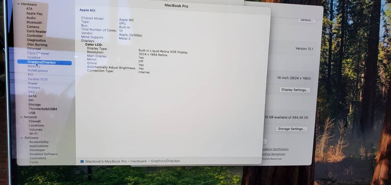 MACBOOK PRO M3 14" 8GB RAM 512GB SSD SPACE GREY 6