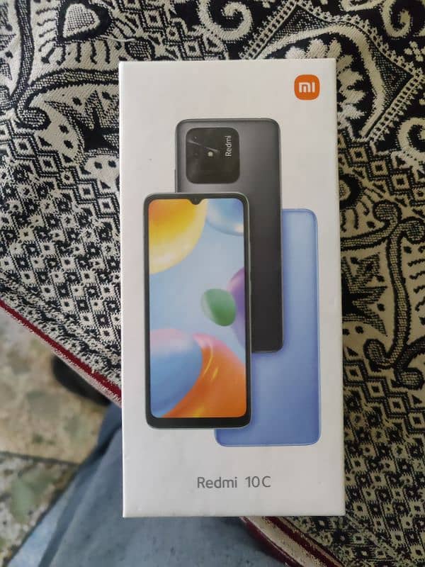 Redmi 10c cmplte box wth geniue charger not open repair one hand used 0