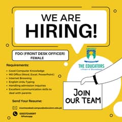 WE'RE HIRING! Female Front Desk Officer (FDO)