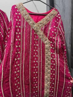 embroided sharara  with A line shirt in chiffon stuff