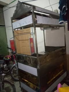 Stainless Steel Food Cart with Sink and Grill