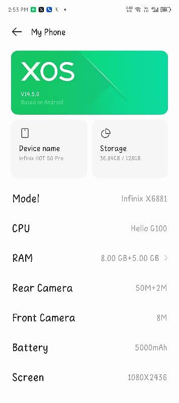 Infinix Hot 50 pro Sale 8/128 1