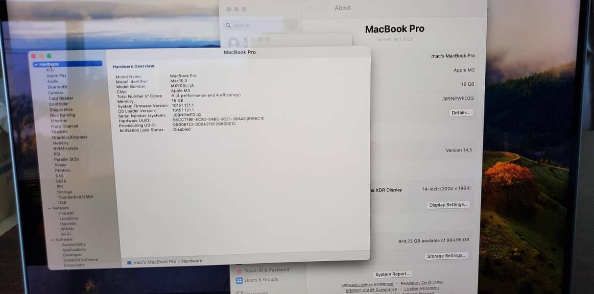 CTO MACBOOK PRO M3 2023 14" 16GB RAM 1TB SSD 1