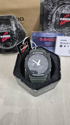 Casio G-Shock watch GA2100 black and army green