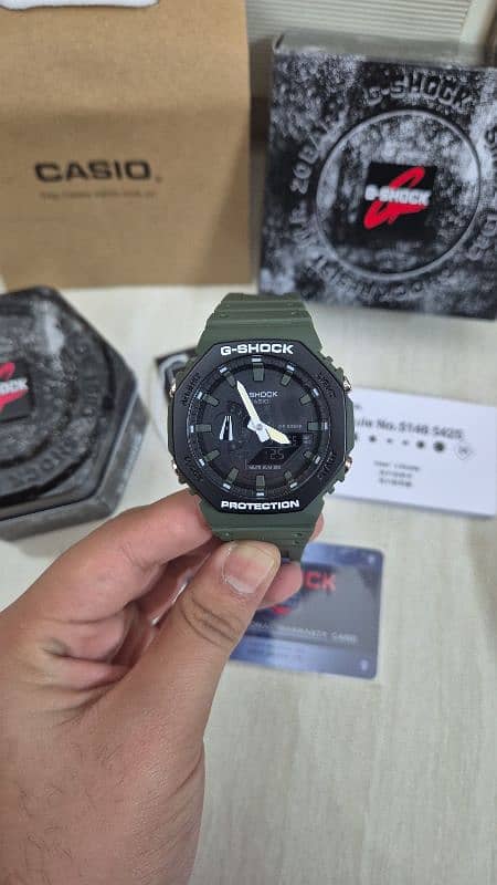 Casio G-Shock watch GA2100 black and army green 1