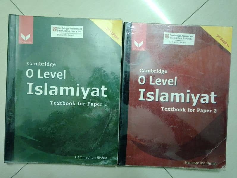 O-levels(2) Islamiat notes with past papers and urdu books available 8