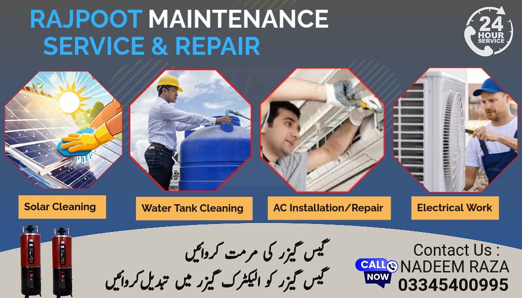 AC Repair | Solar cleaning | Plumber | Geyser Repairing services 0