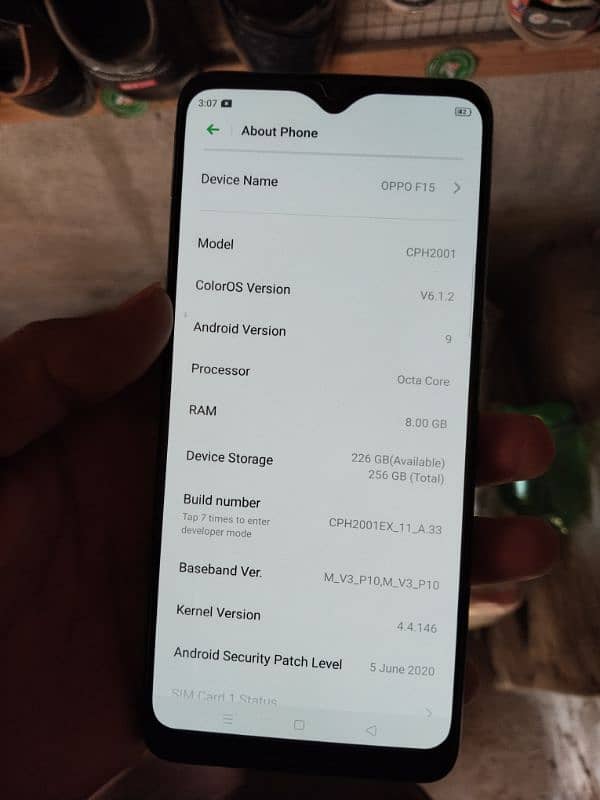 oppo f15 model ha patch Wala mobile ha 8/256 condition 10 by 10 hai 6