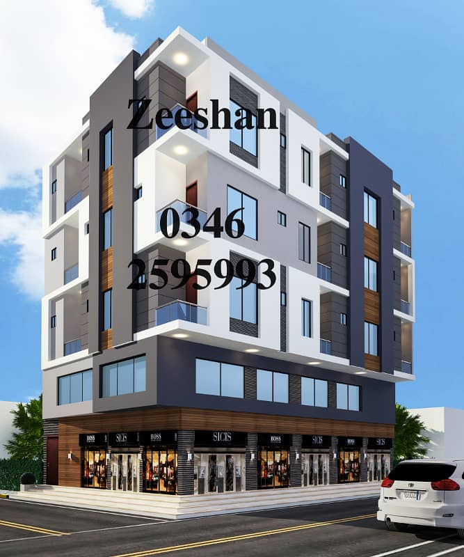 Commercial Flat (Lease) with lift/elevator Possession Aug-2025 (Malir 15 stop k bilkul Pass) 1