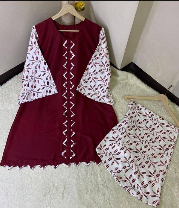 stylish Women's Stitched Printed shirt and trouser set - 2 Pc 1