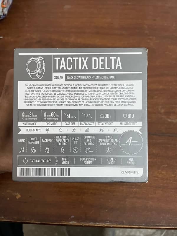 Garmin Tactix delta ballistic Solar 0