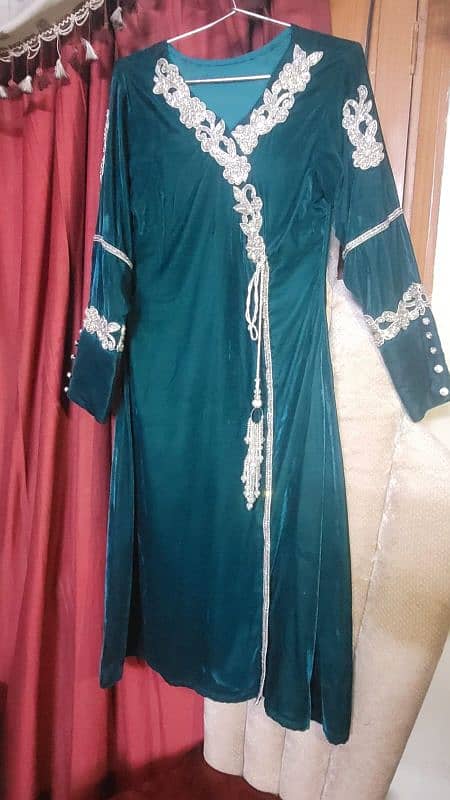 velvet angrakha frock 0