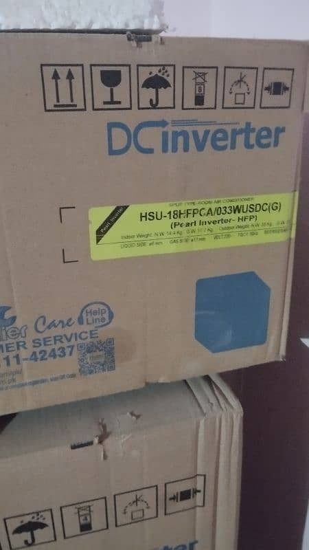 Haier ac 1.5 tons dc inverter model HSU-18HFP (pearl inverter- HFP) 0