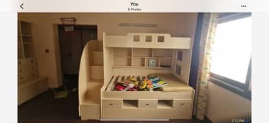 kids bed and cupboard