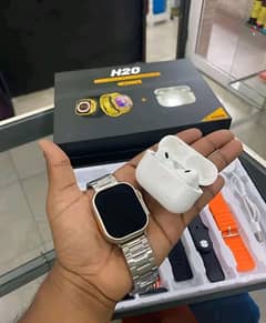 H20 Ultra Smart Watch With AirPods(Box Pack)