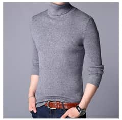 Men's Ribbed Plain Highneck