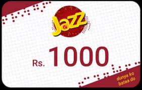 Jazz Cards 1000 rupees