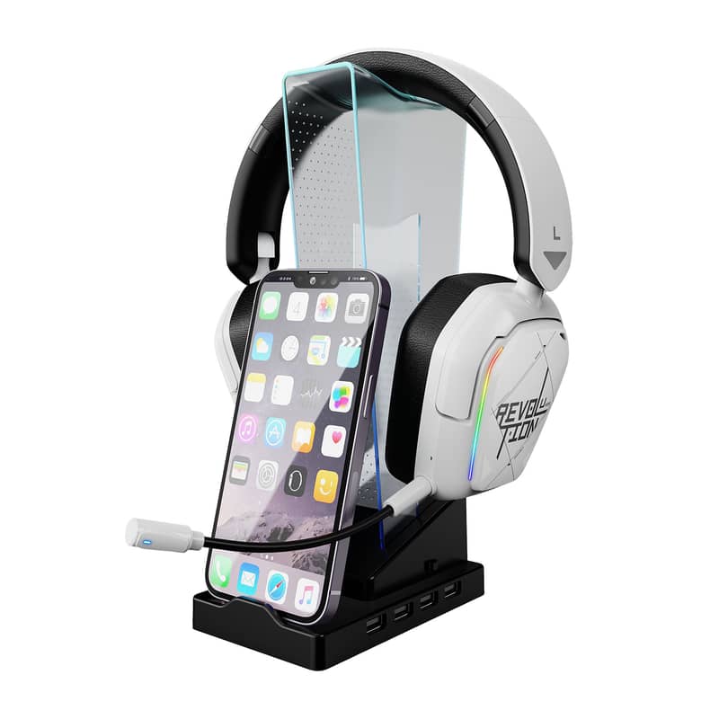 RGB HEADPHONE & PHONE STAND WITH 4 USB PORTs 0