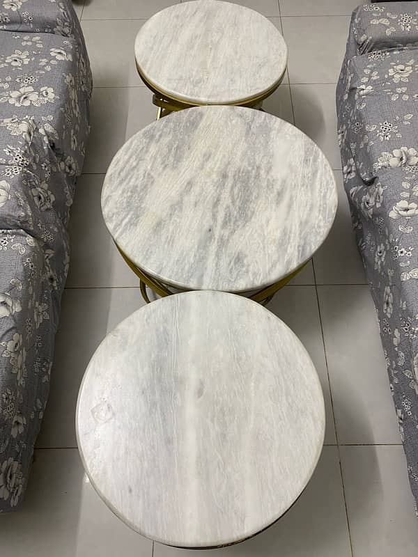 Marble table set of 3 0