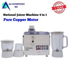 National 4 in 1 juicer machine with 1 year of warranty