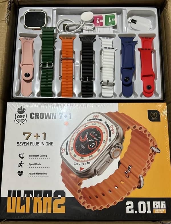 smart watch with 8 straps 0