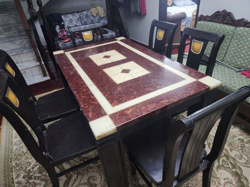 marble dining table with 6 chairs 0