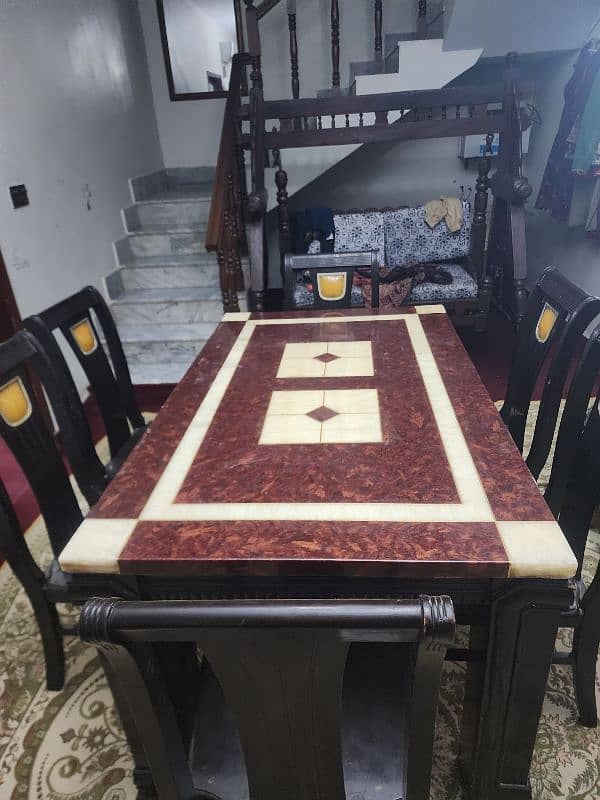 marble dining table with 6 chairs 1