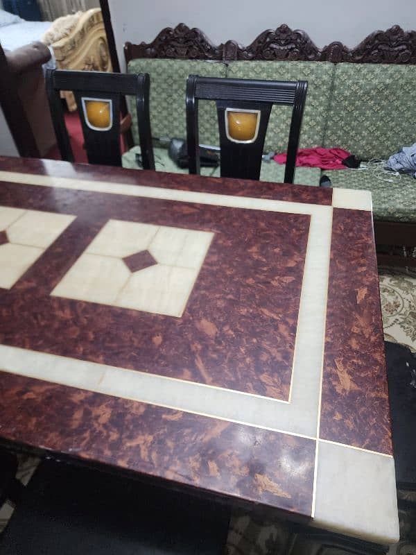 marble dining table with 6 chairs 2