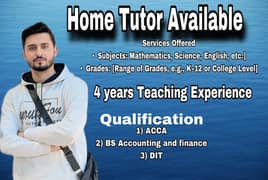 Home Tutor Available class KG to 12th