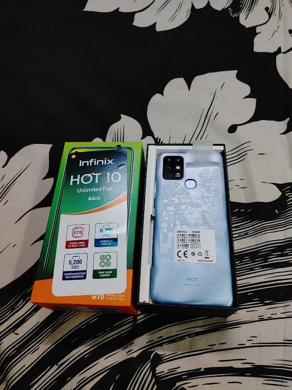 Infinix hot 10 10/10 condition bilkul new condition 4/64 gb 0