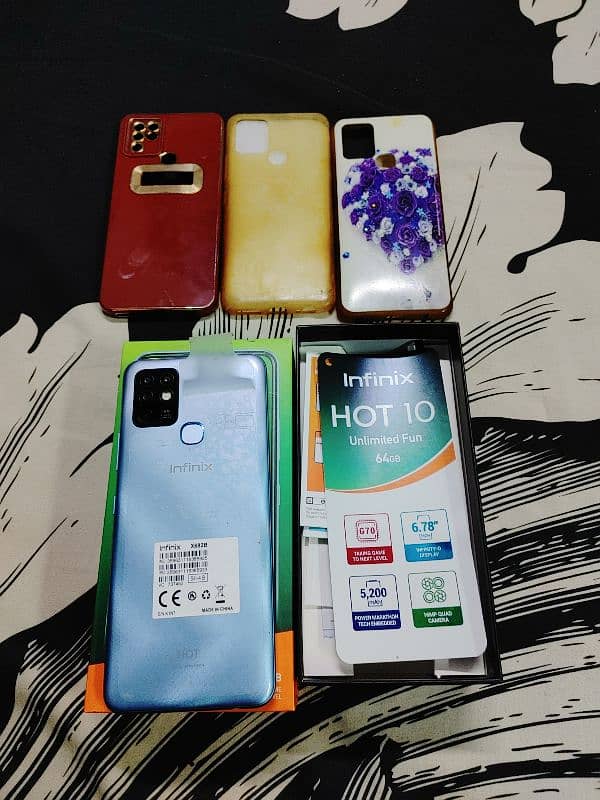 Infinix hot 10 10/10 condition bilkul new condition 4/64 gb 1